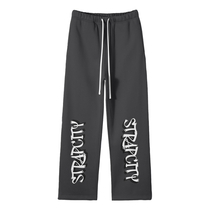 Streetwear Unisex Solid Color Fleece Straight Leg Pants