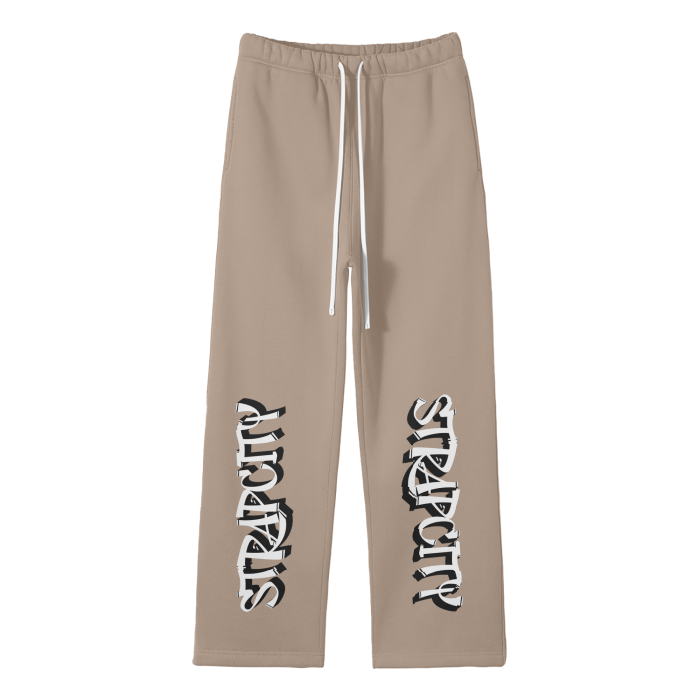 Streetwear Unisex Solid Color Fleece Straight Leg Pants