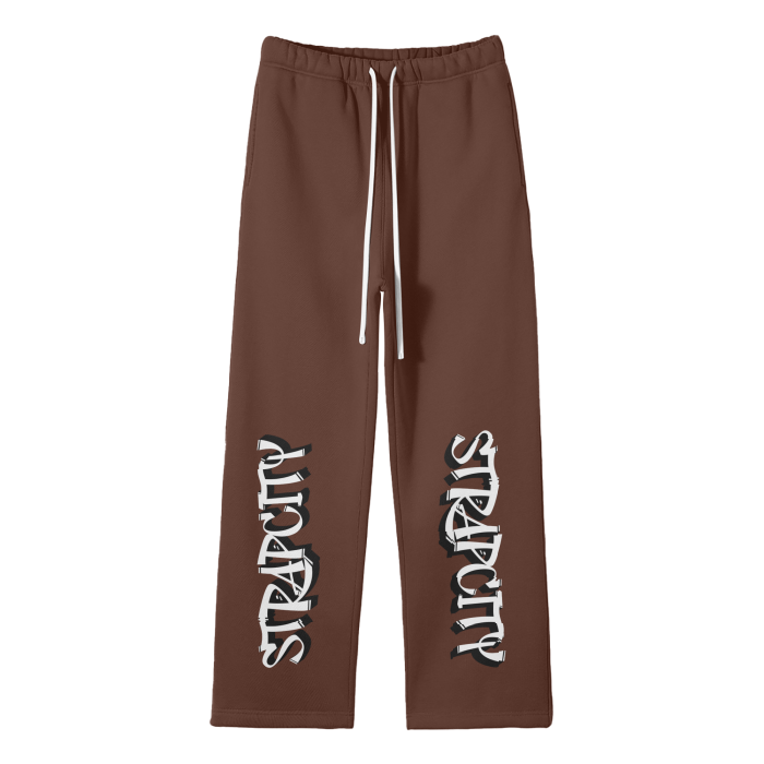 Streetwear Unisex Solid Color Fleece Straight Leg Pants