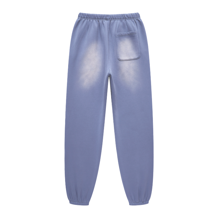 Denim Blue Washed Dyed Fleece Joggers