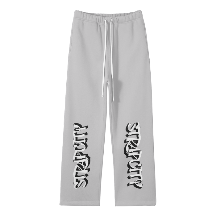 Streetwear Unisex Solid Color Fleece Straight Leg Pants