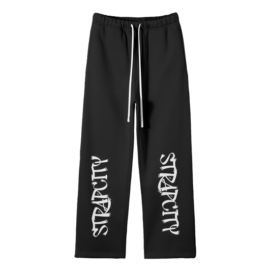 Streetwear Unisex Solid Color Fleece Straight Leg Pants