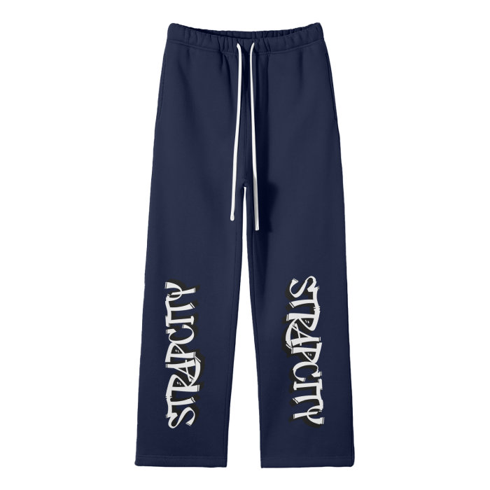 Streetwear Unisex Solid Color Fleece Straight Leg Pants