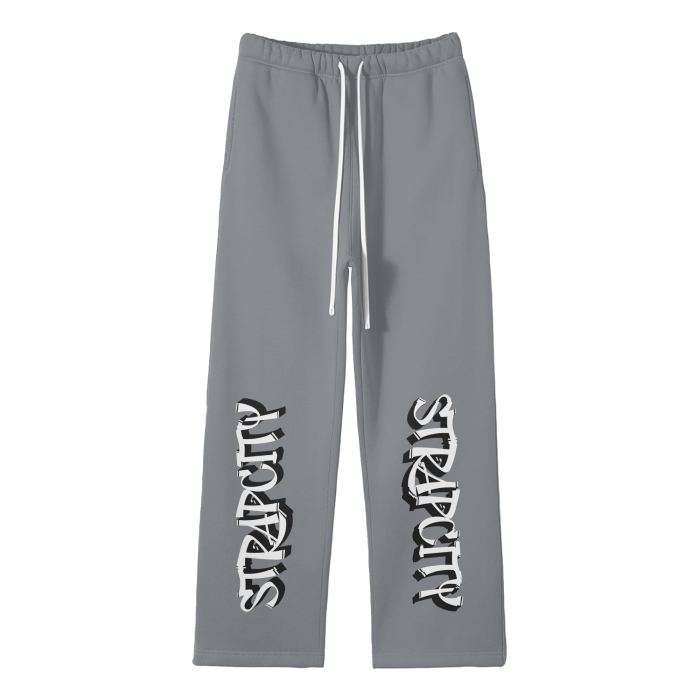 Streetwear Unisex Solid Color Fleece Straight Leg Pants