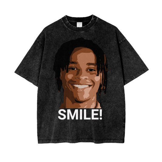 SMILE Acid Wash Oversize T-Shirt
