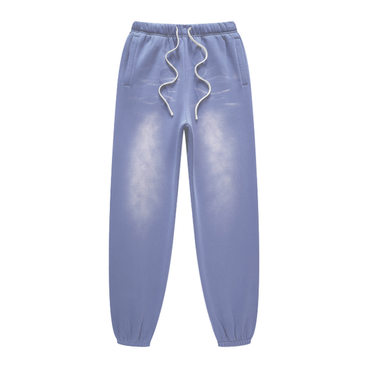 Denim Blue Washed Dyed Fleece Joggers
