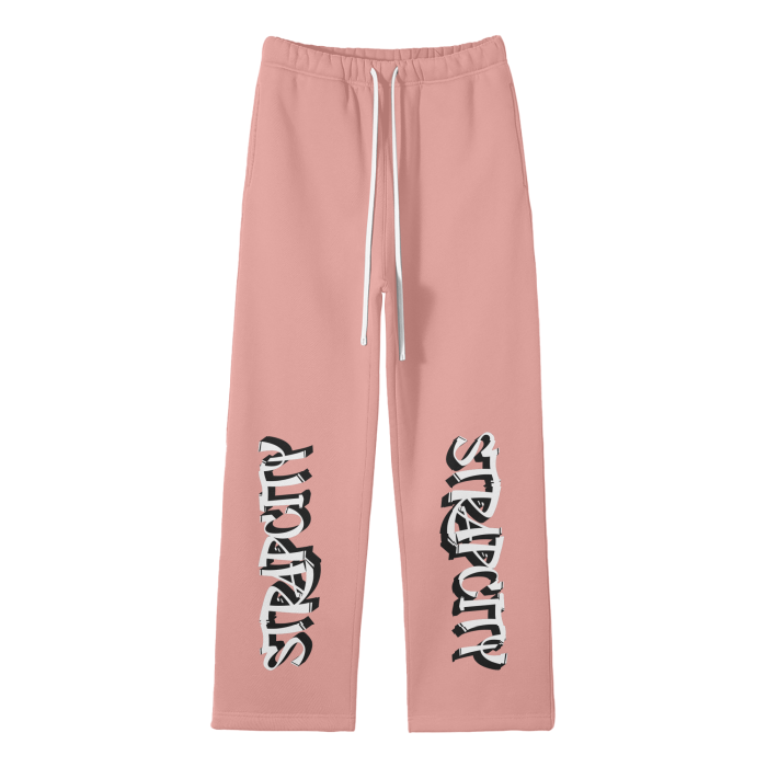 Streetwear Unisex Solid Color Fleece Straight Leg Pants