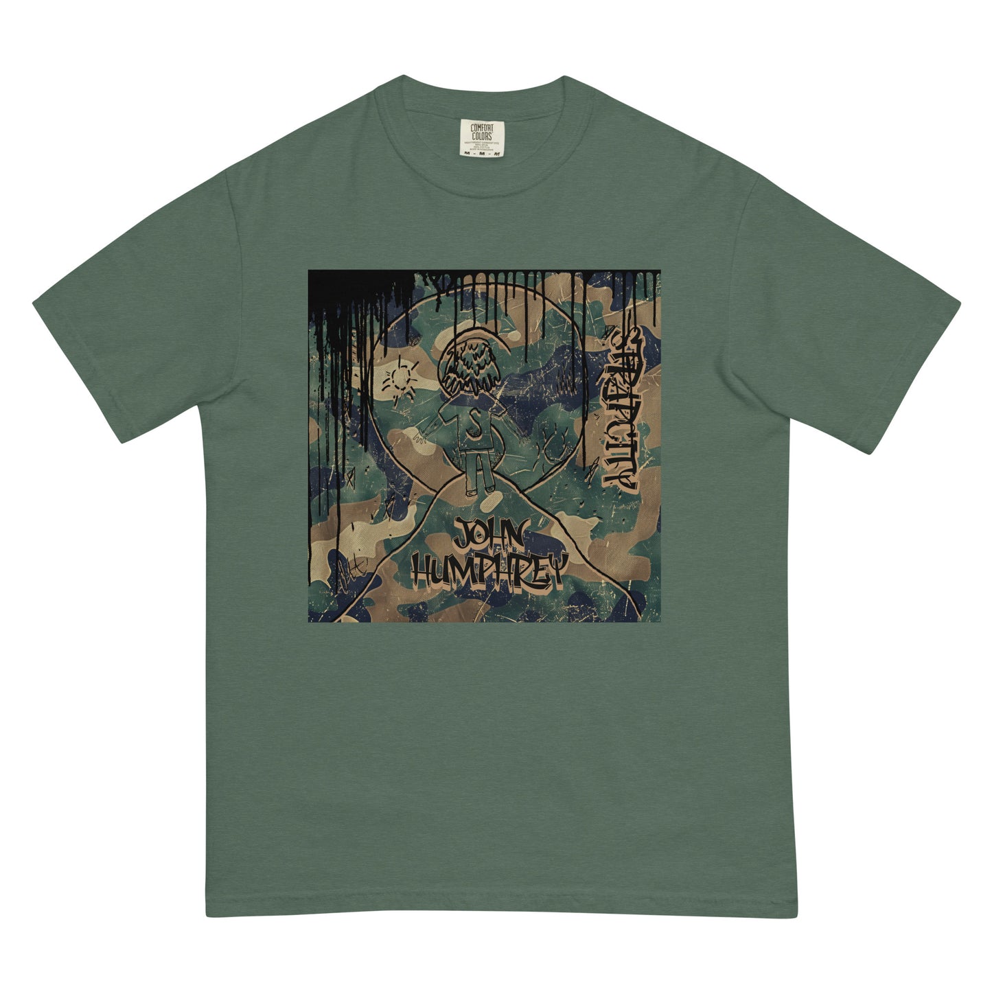 StrapCityHumphreyCamoPaint heavyweight t-shirt